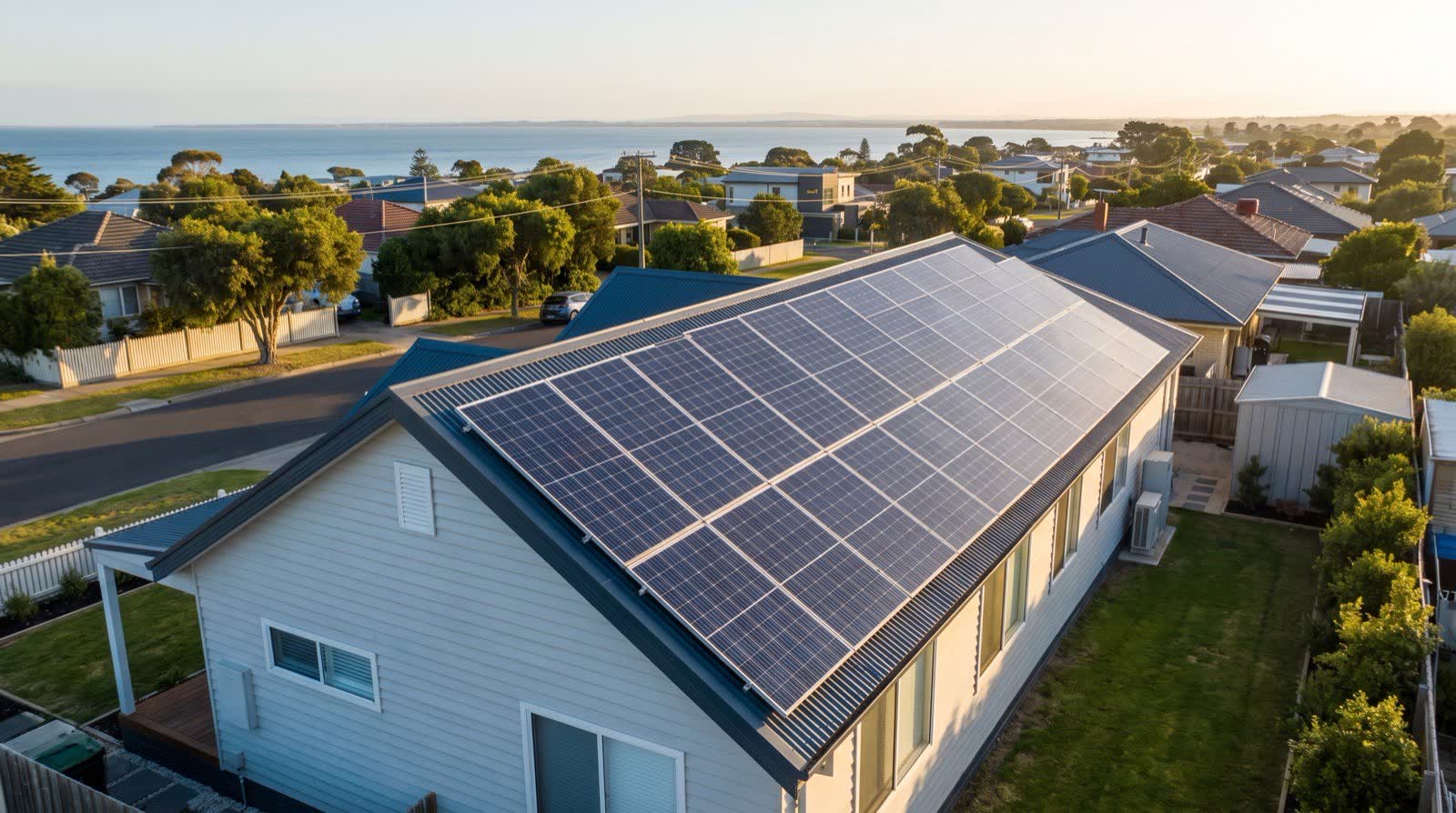 Rooftop solar on a home in Geelong, the Bellarine and Surf Coast