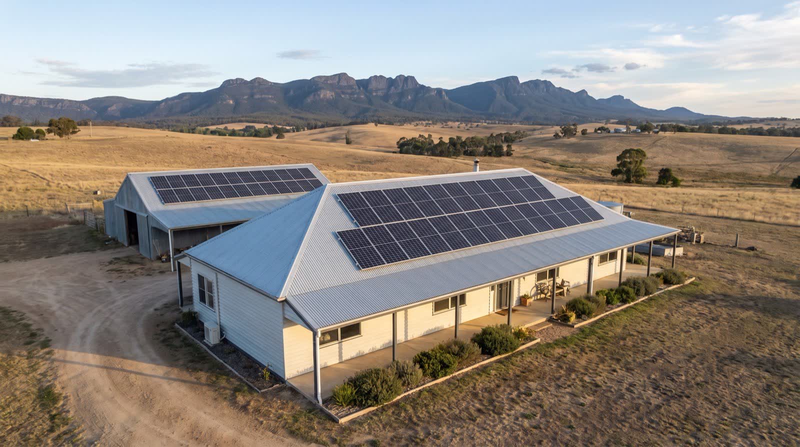 Rooftop solar on a home in Ararat, western Victoria