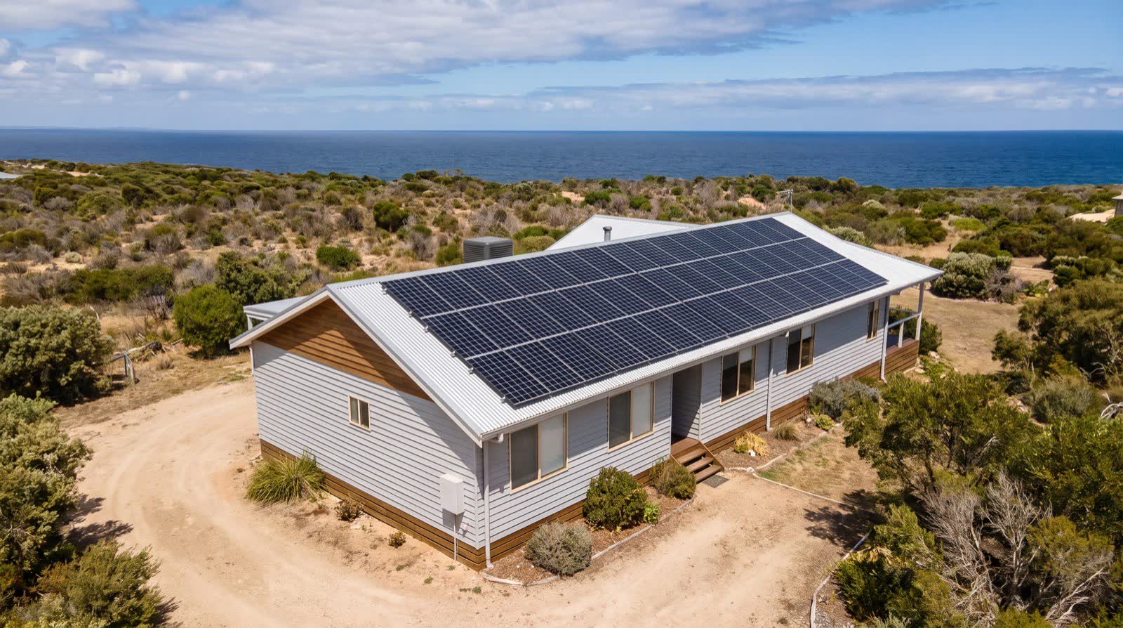 Rooftop solar on a home in Colac, the Otway hinterland