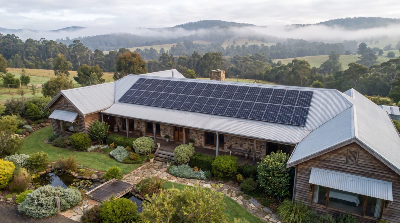 Rooftop solar on a home in Romsey, the Macedon Ranges