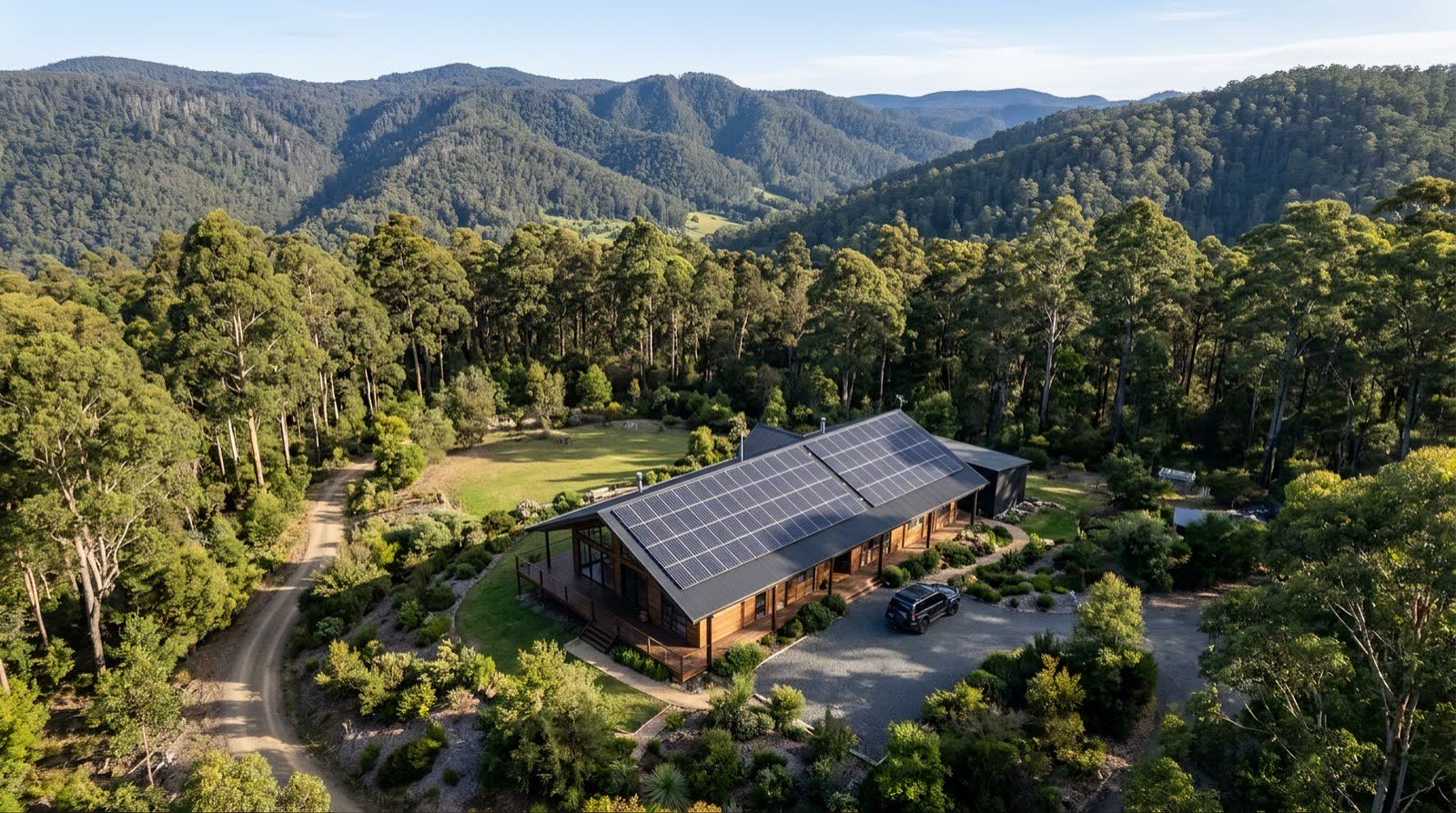 Rooftop solar on a home in Belgrave, the Dandenong Ranges