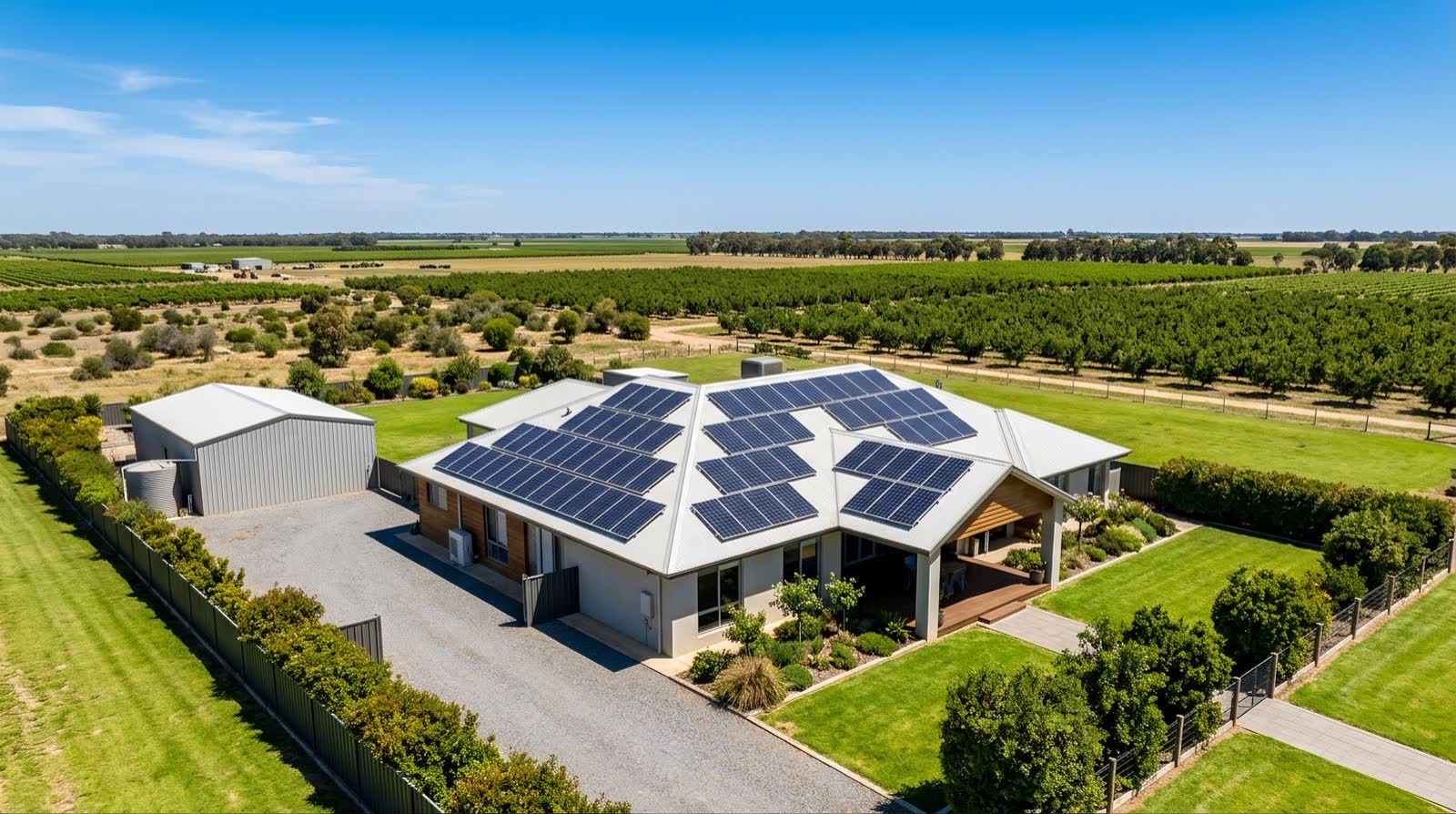 Rooftop solar on a home in Swan Hill, northern Victoria