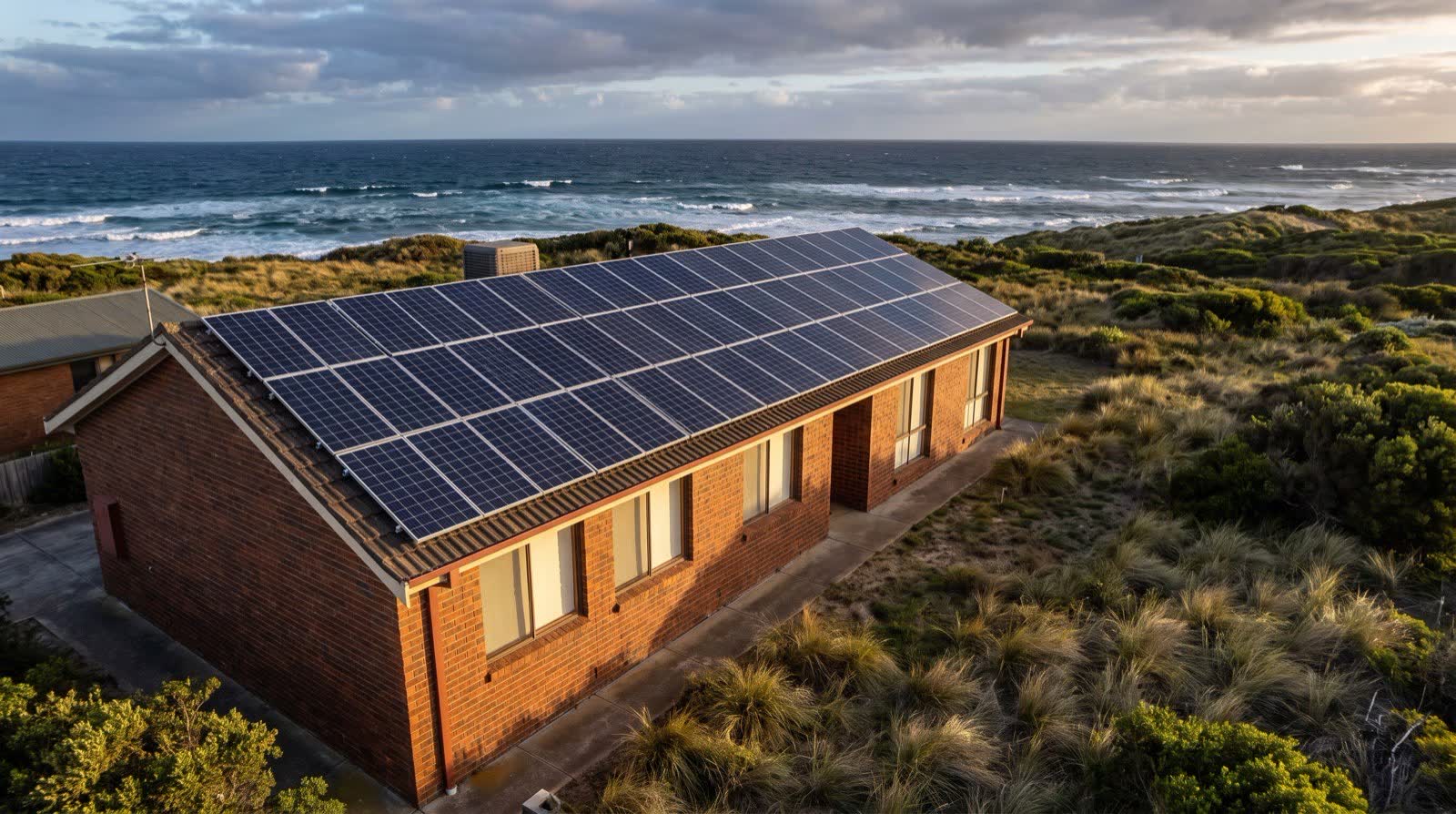 Rooftop solar on a home in Warrnambool, the south-west Victorian coast