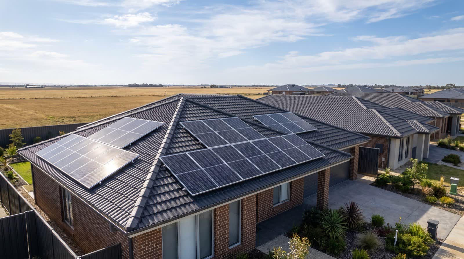 Rooftop solar on a home in Werribee, Melbourne's western growth corridor