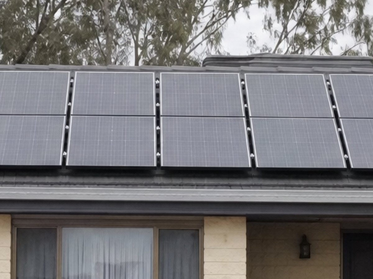 Black solar panels installed on a tile roof